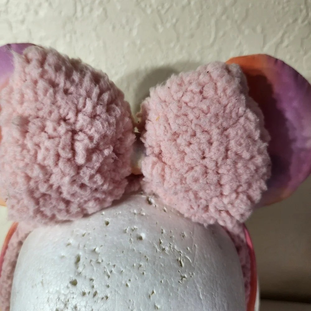 Disney Parks Minnie Mouse Tie Dye Sherpa Ears Headband Pink Purple 400944515156